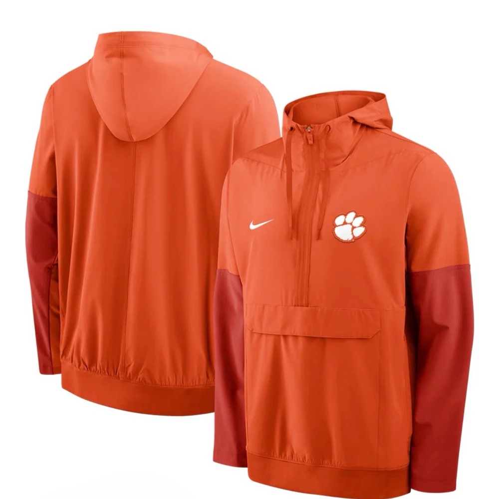 Nike Men's Orange and Red Hooded Windbreaker
